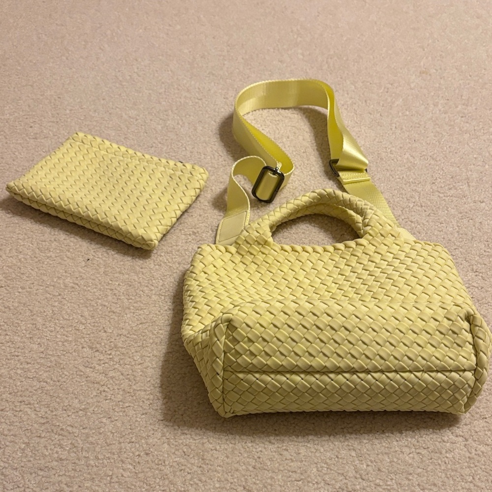 Elegant Yellow Woven Crossbody Bag